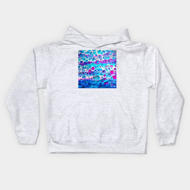 Grunge blue and pink bubbles Inkscape Kids Hoodie by TheSkullArmy